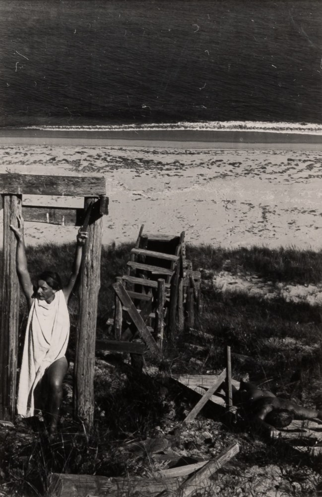 PaJaMa, Margaret French and Jared French, Sconset, Nantucket, 1946, Vintage silver print