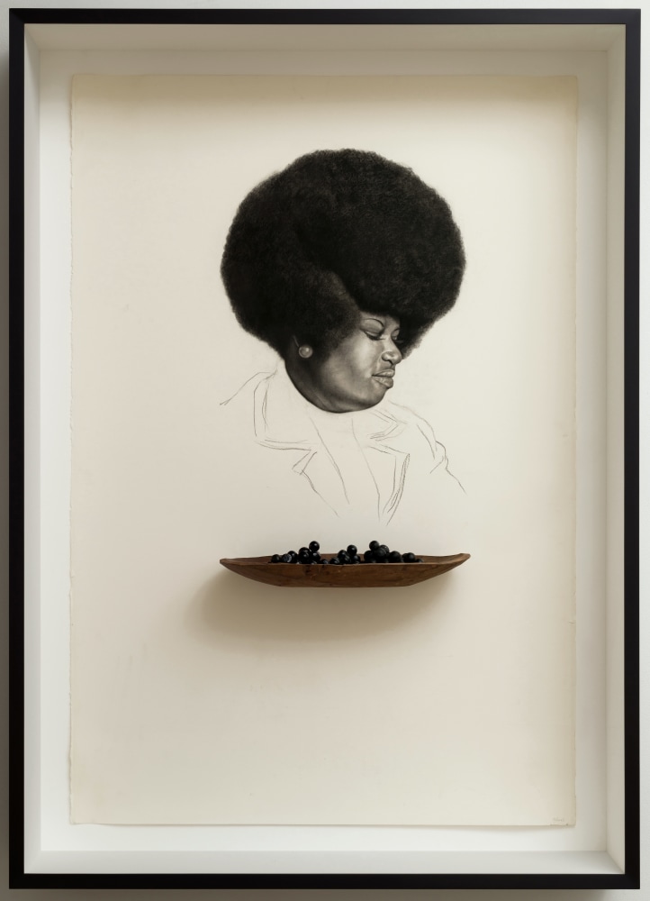 Spell no. 17 (Richesse Noire), 2021
Cont&amp;eacute; on paper with attached found objects
66 1/2 x 47 3/4 x 9 3/4 inches