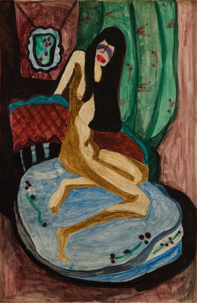 Gwen Knight, The Boudoir, c. 1941. Tempera on board, 17 7/8 x 12 inches