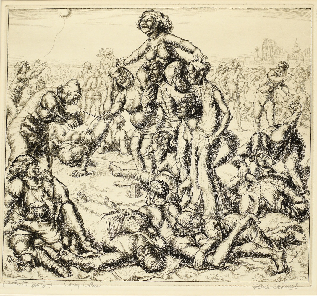 Paul Cadmus, Coney Island, 1935. Etching on paper, 9 x 10 inches