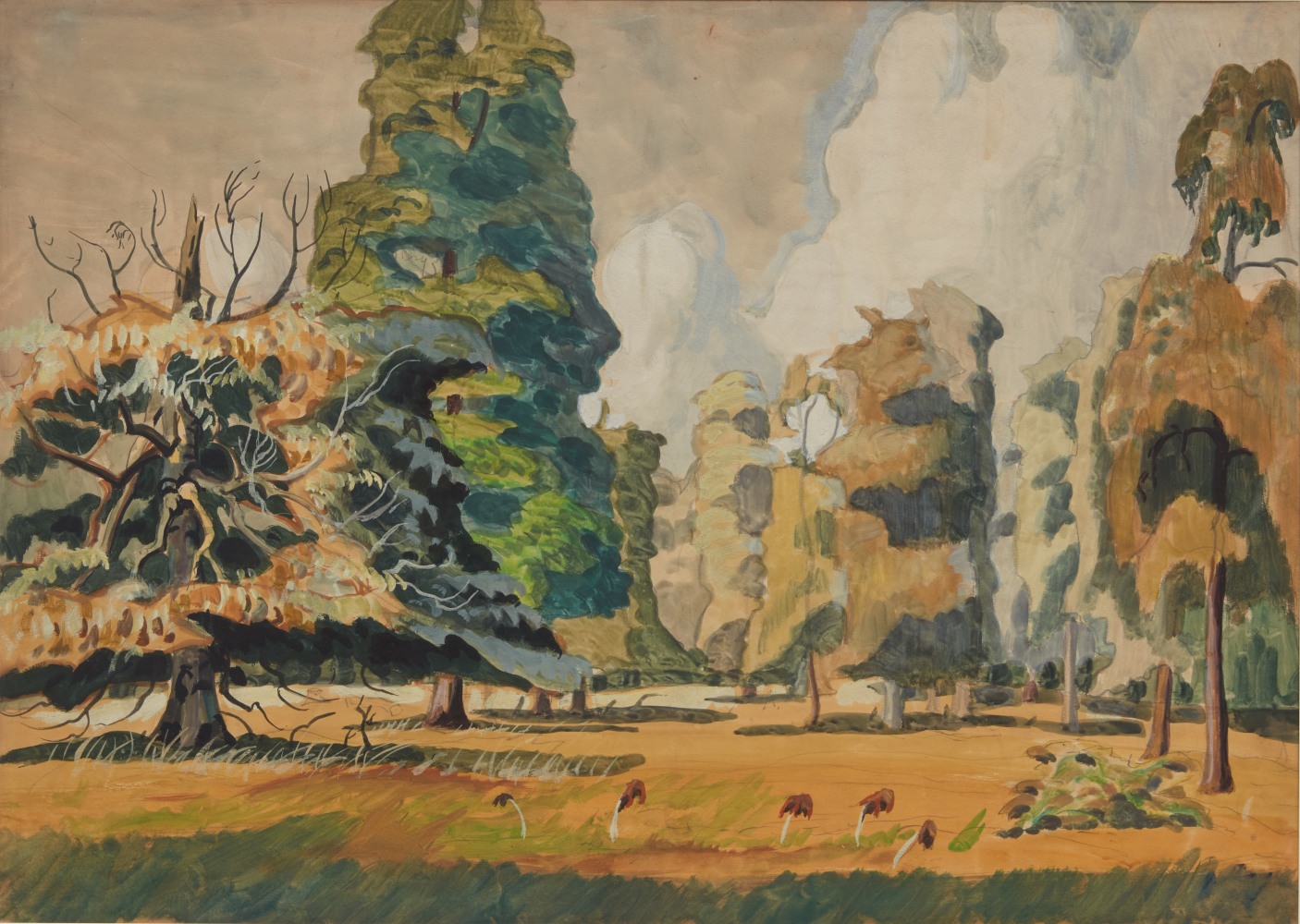 Charles Burchfield, Summer Grove, n.d. Watercolor, gouache and pencil on paper mounted 21 1/8 x 29 7/8 inches