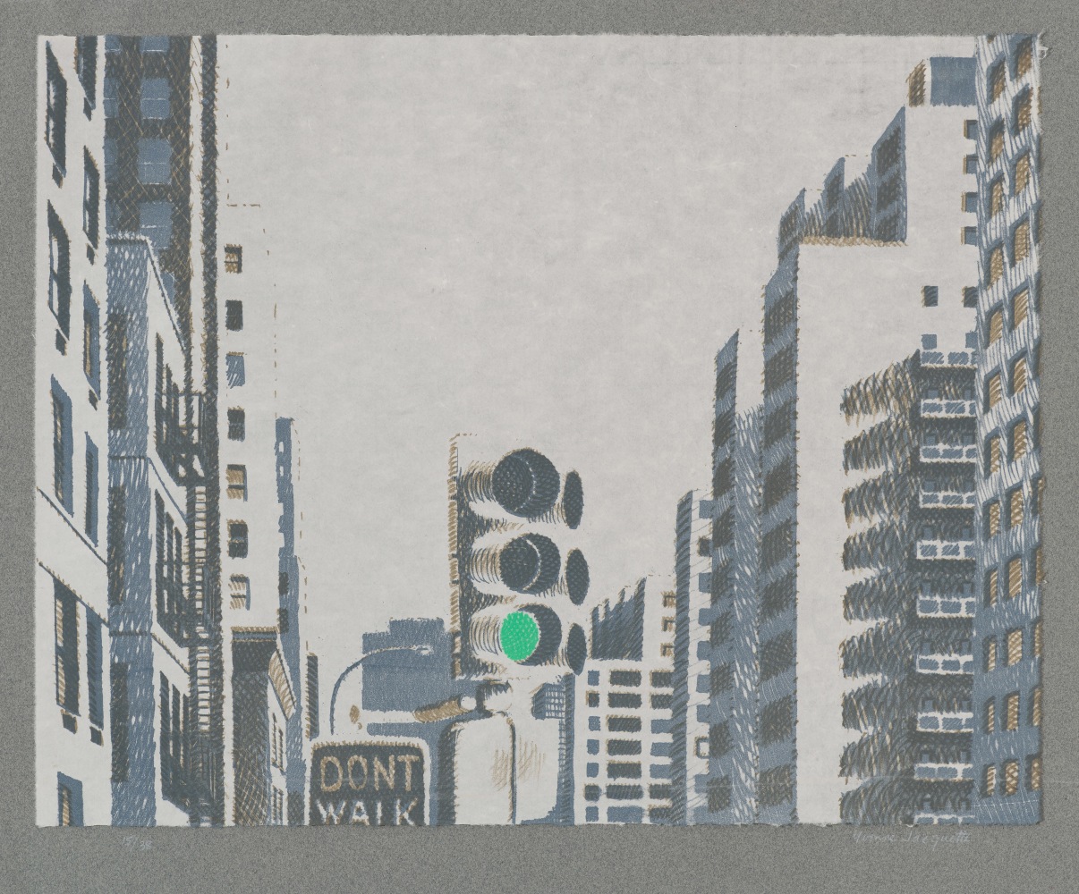 Green Light, Gray Day, 15/38, 1976 Lithograph 17 1/2 x 22 inches; 20 x 24 inches