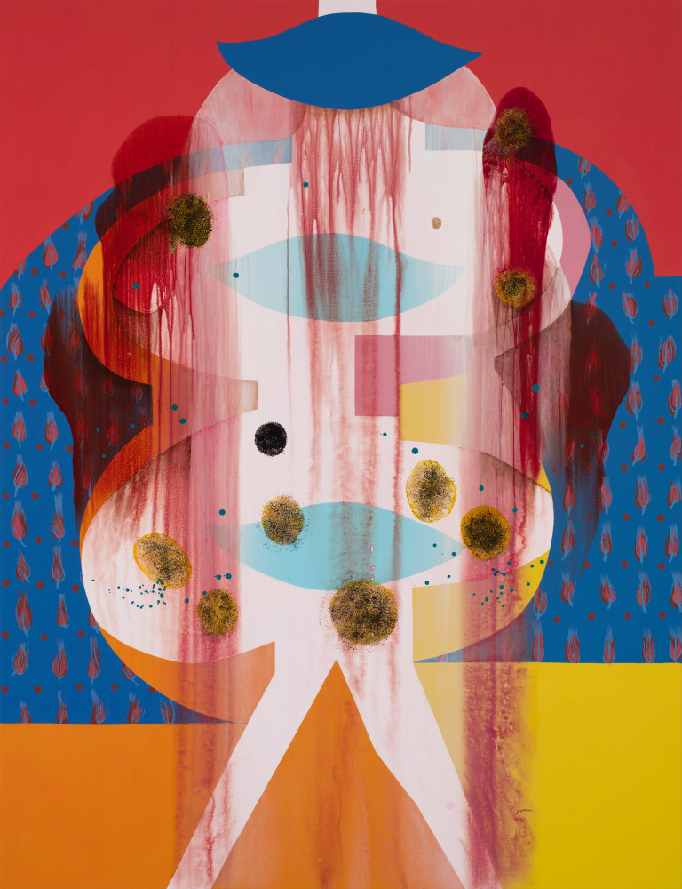 Carrie Moyer

La Signora, 2020
Acrylic, graphite, glitter on canvas
78 x 60 inches