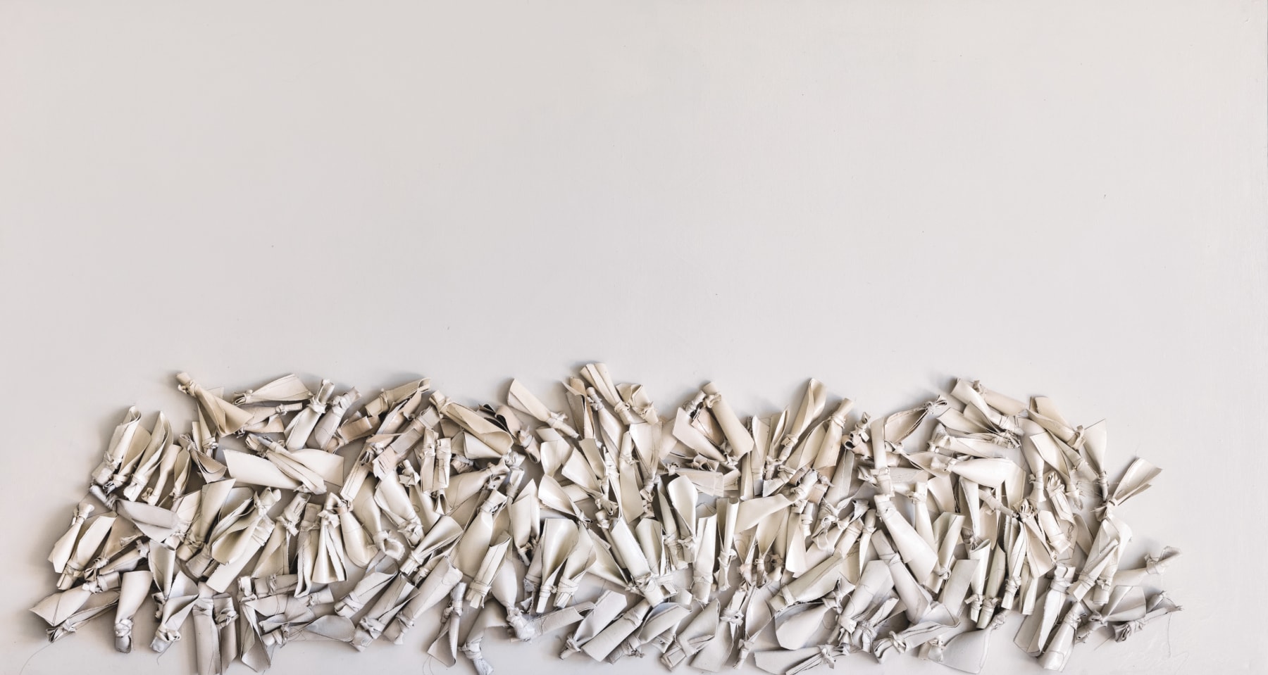 George Dunbar
Rag Collage, 1984
Cloth and acrylic on canvas
50h x 108w in