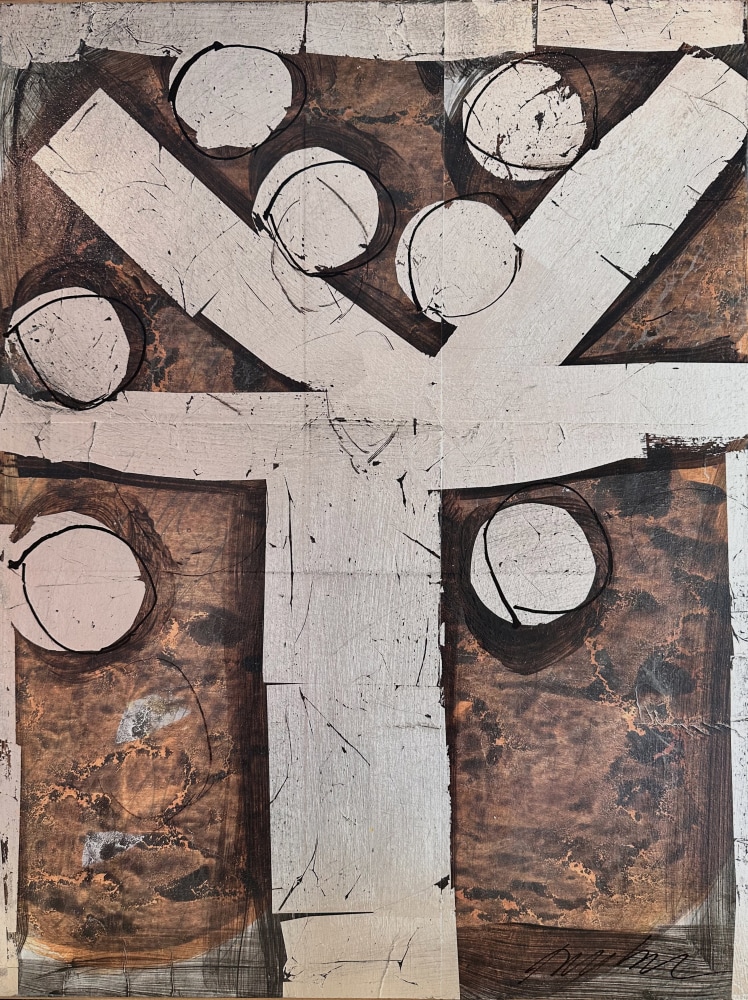 George Dunbar
Bonfouca No. 67, 2014
Acrylic and palladium leaf on paper collage
25.25h x 19w in