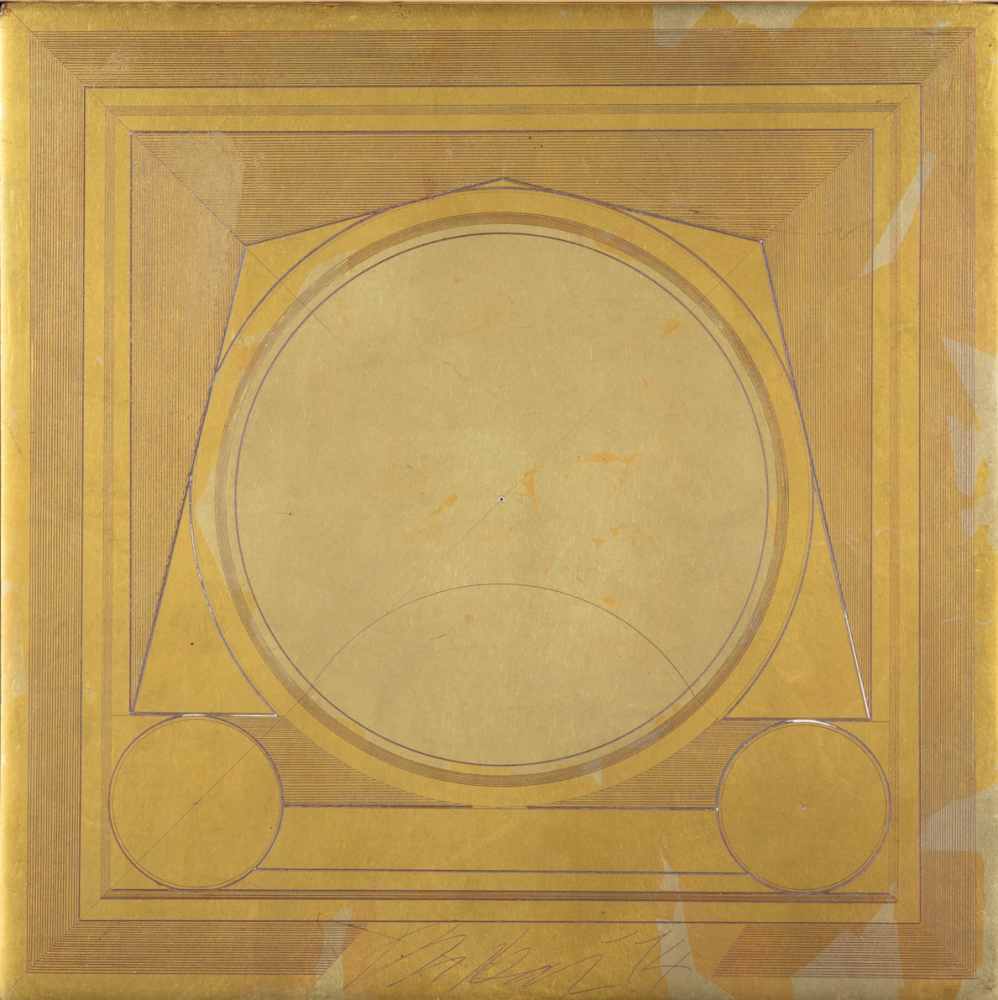 George Dunbar
Gold Circles, 1974
gold leaf over clay
SOLD
 