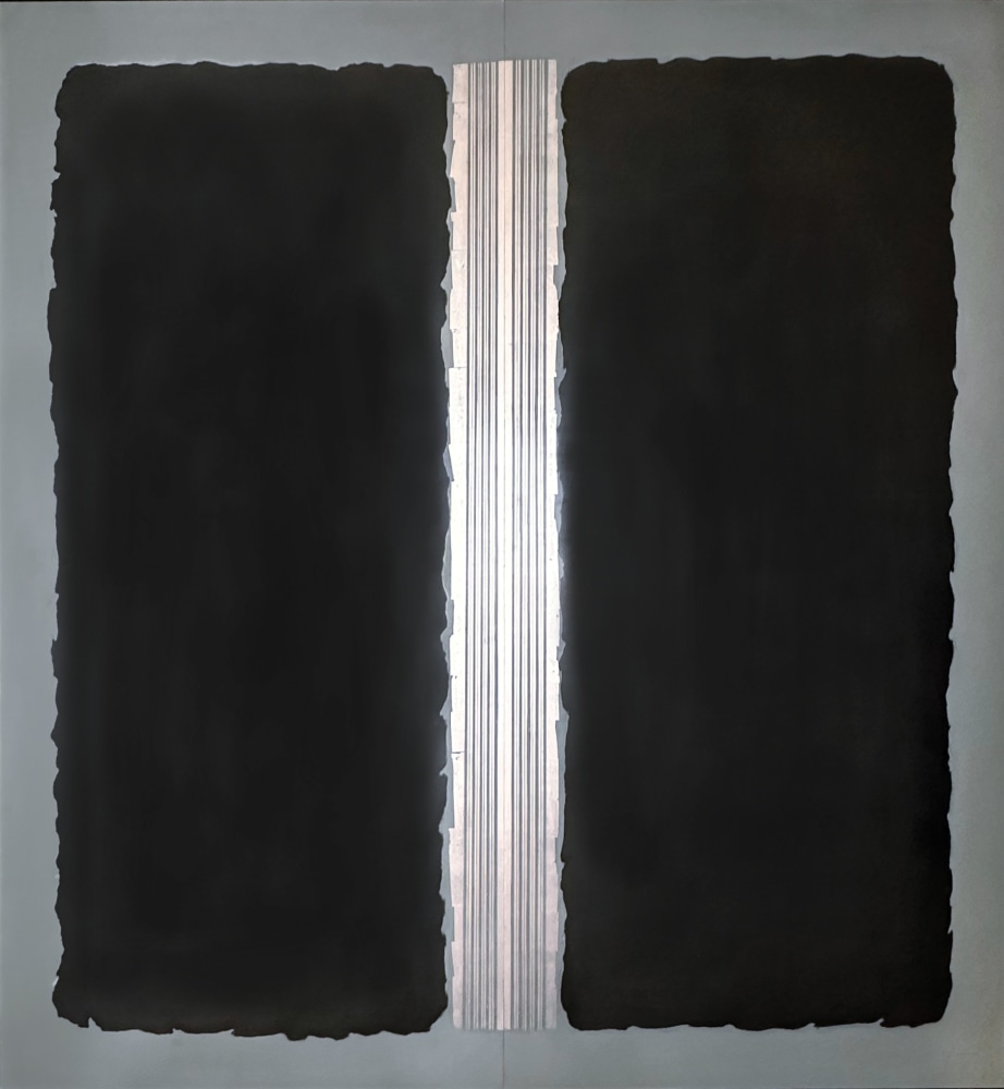 George Dunbar
Neshoba, Surge Series, 2023
Palladium leaf over black and pale blue-green clay with incised lines
88h x 81w in
SOLD