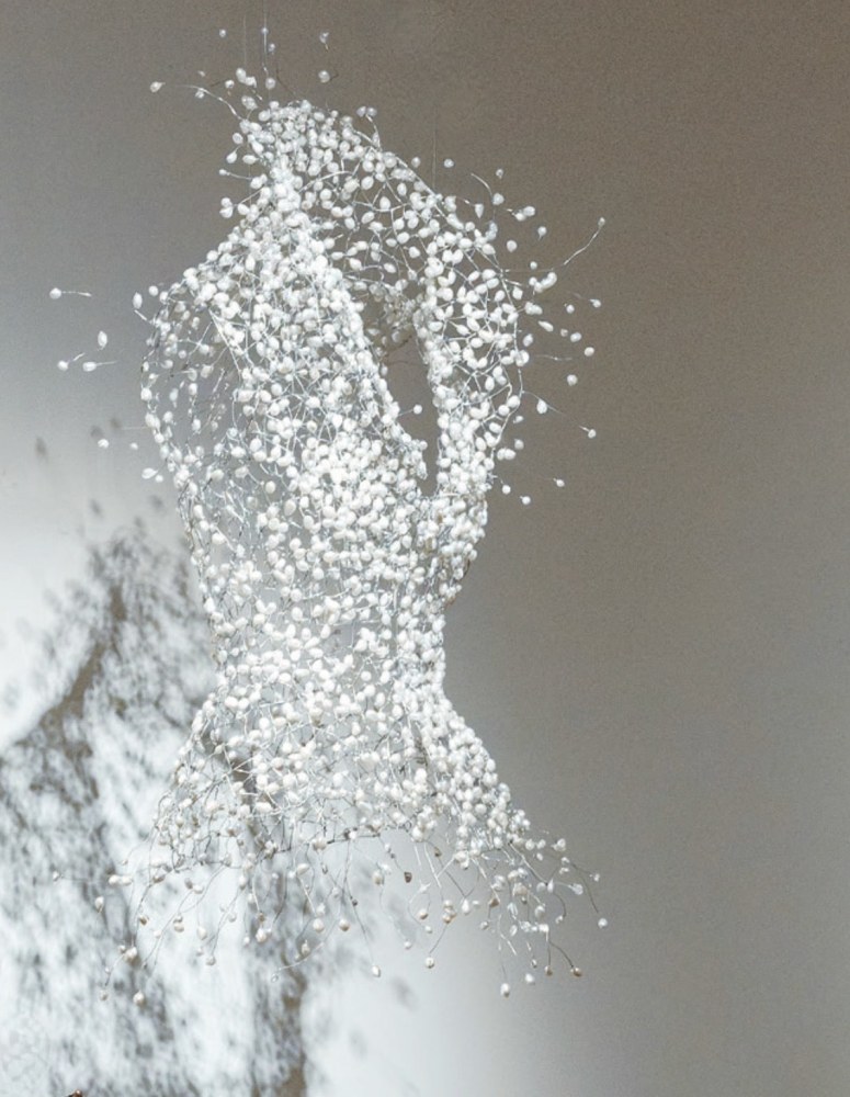 Key-Sook Geum
Enlightenment in White Pearls
silver color wire with white pearls
31h 21w x 11d in
SOLD