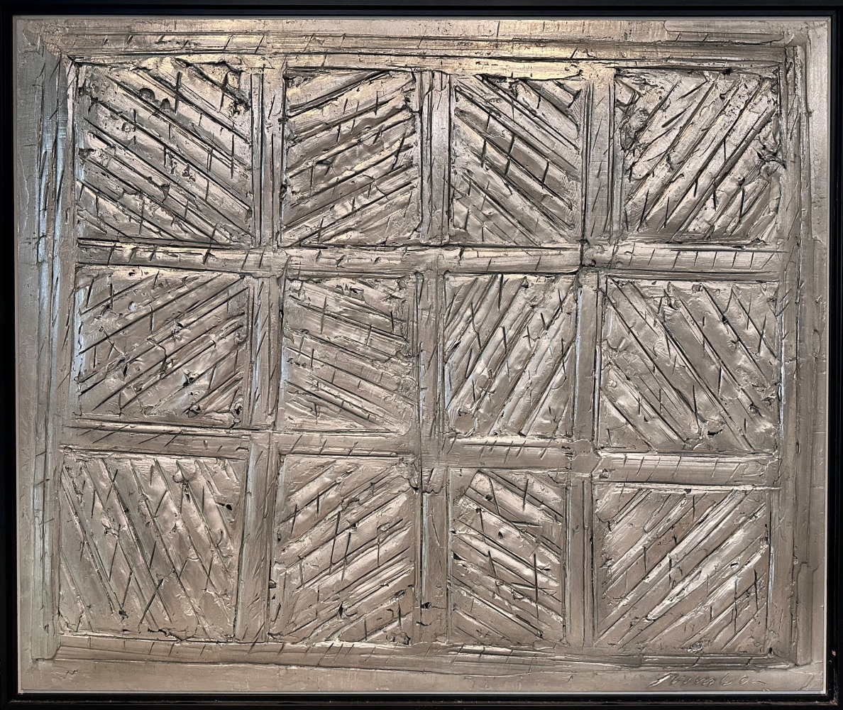 George Dunbar
Marshgrass, 2016
Palladium leaf over blue-gray clay
50h x 62w in