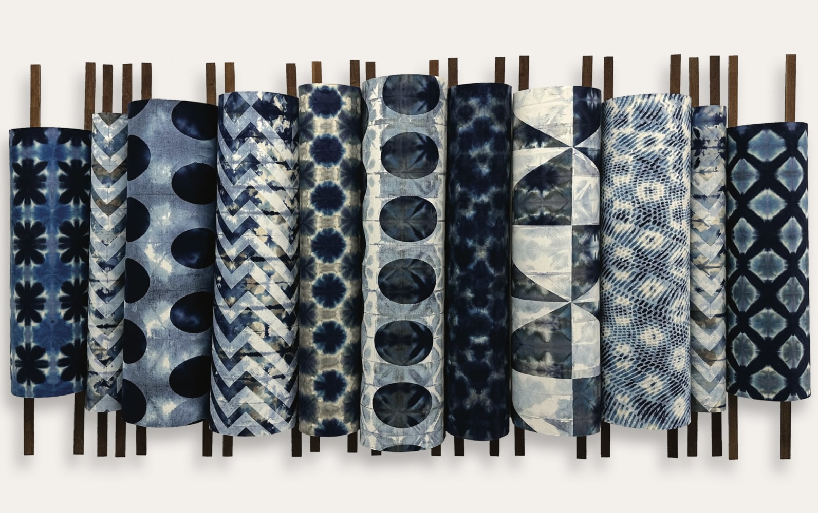 Teresa Cole
Saturate II, 2024
hand carved woodcuts on Japanese paper with dye and Brazilian hard wood
29h x 50w x 3.50d in