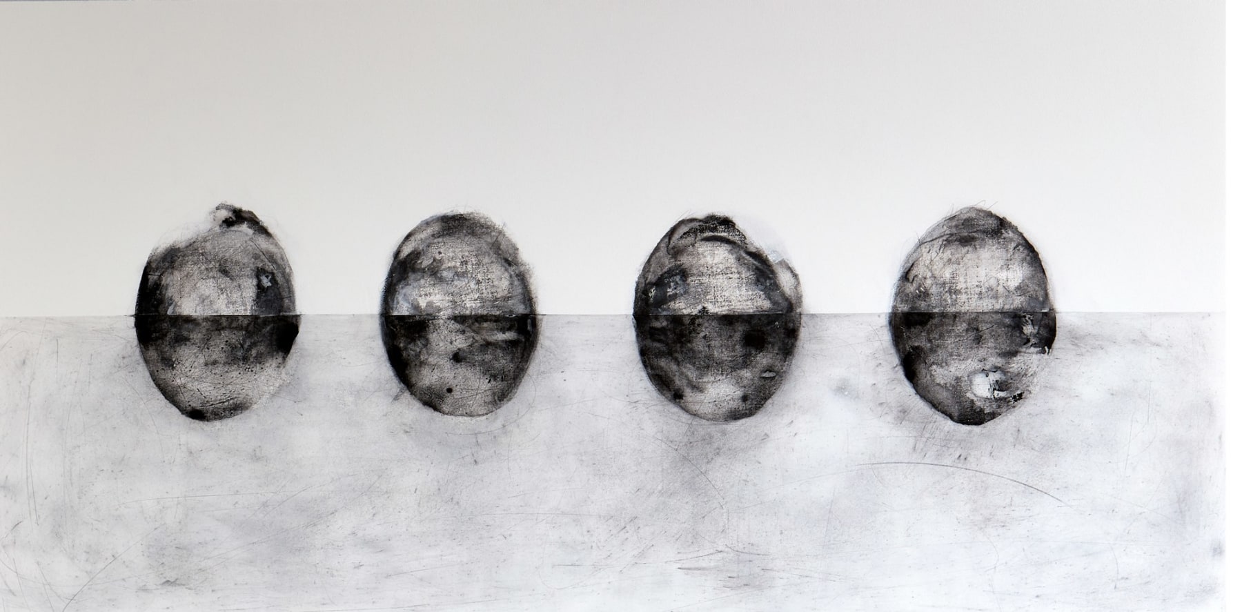 Andrew Wapinski
Untitled XXXII, 2022
Anthracite Coal, Pigmented Ice, Acrylic, &amp;amp; Ink on Linen Mounted Panel
30h x 60w x 2.50d in