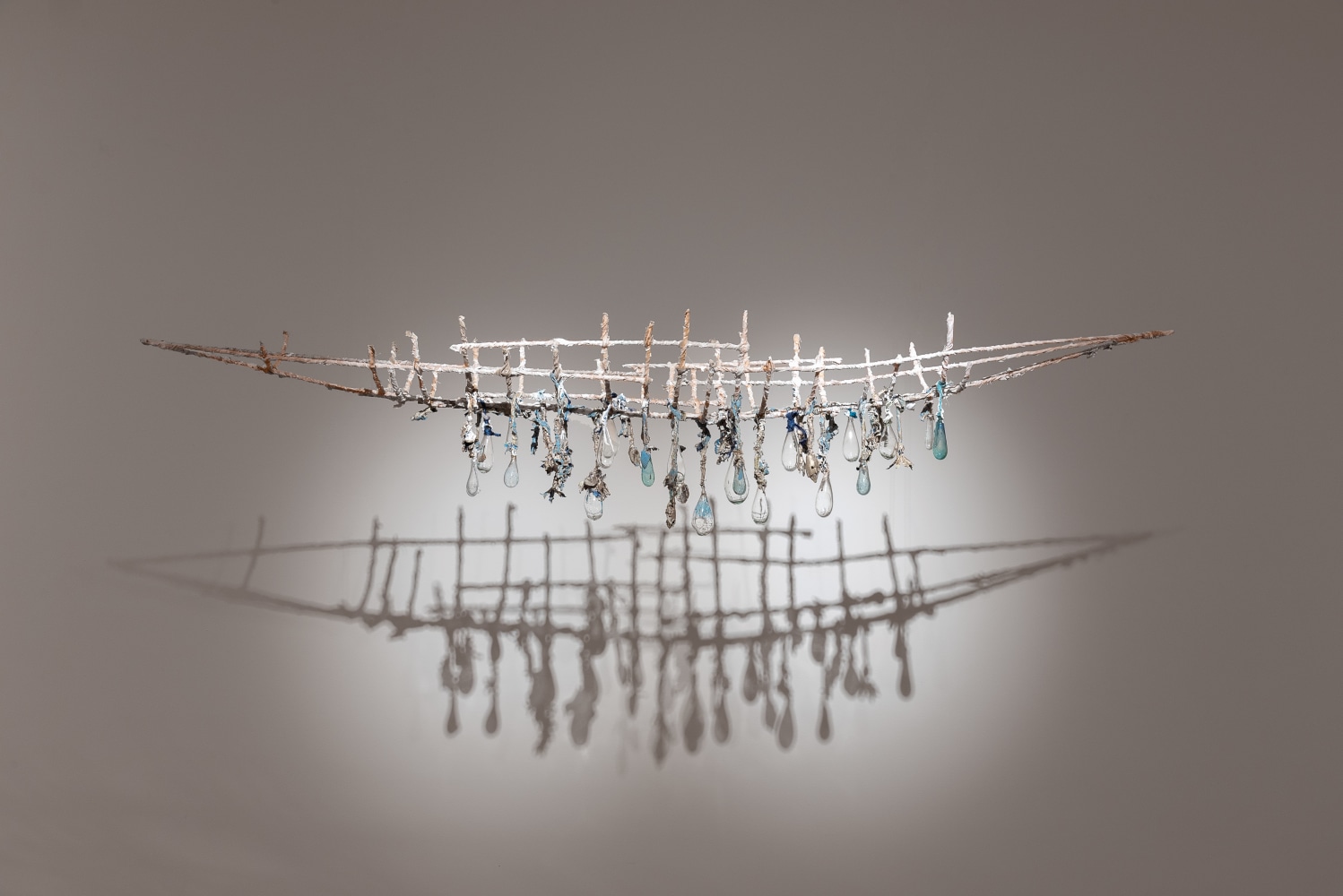 Raine Bedsole
Massey, 2024
steel, fabric, glass, paint
21h x 87w x 16d in