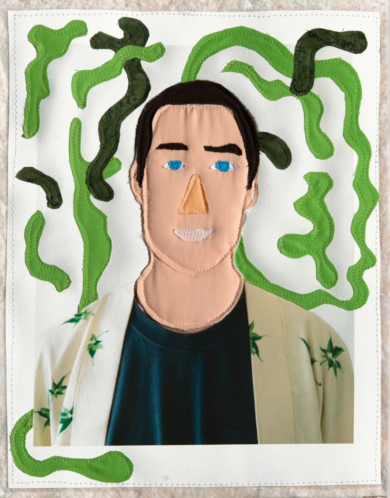 Michael C. Thorpe Philipp, 2022 Quilting cotton and pigment on canvas 18 ¼ x 14 ½ inches