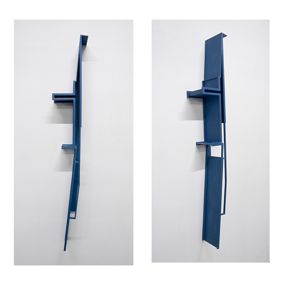 CHARLES BIEDERMAN Untitled, 1980 blue paint, wood 67 1/2 x 8 x 10 inches