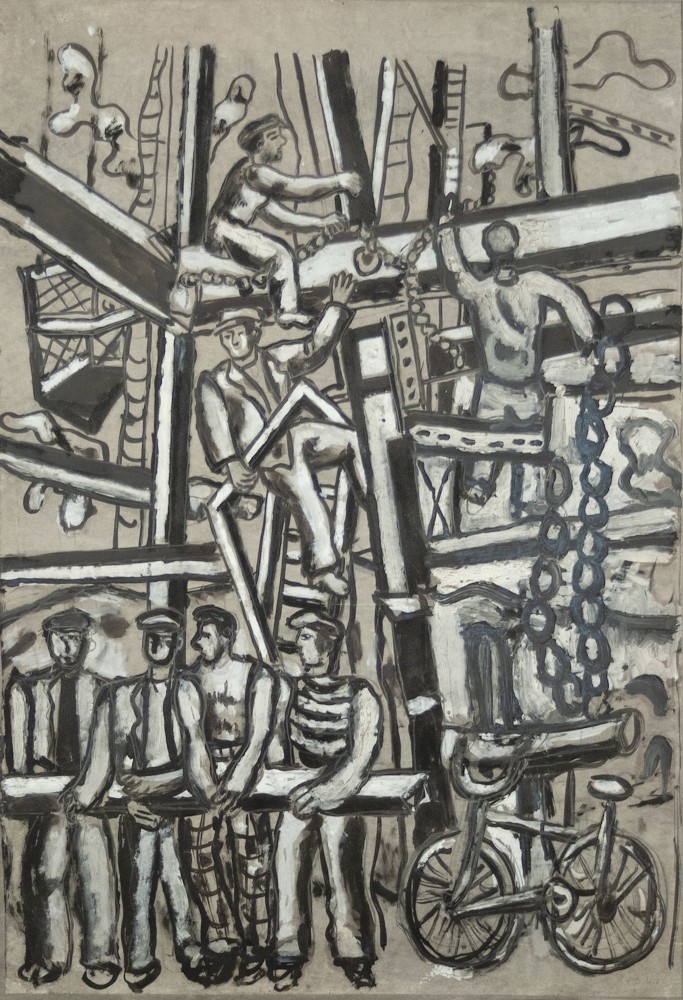 Fernand Leger Étude pour la Grande Tour, 1949 gouache, ink, oil, and pencil on paper 32 x 22 inches