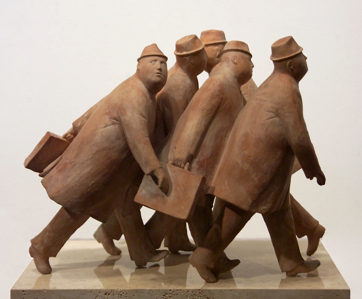 William McElcheran, Crowd, c. 1978, terracotta, 15 1/2 x 12 x 19 1/2 inches