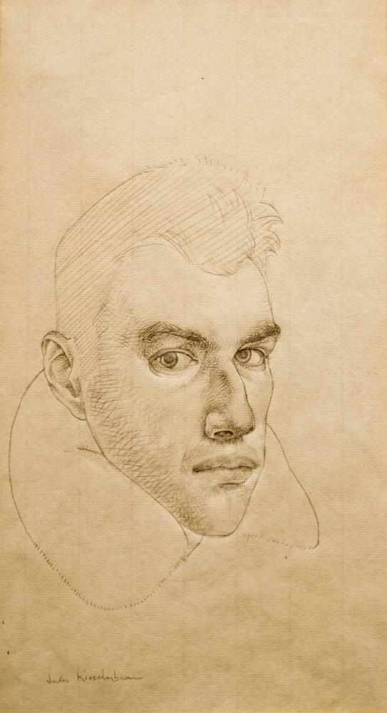 Jules Kirschenbaum, Self-Portrait, circa 1954 pencil on paper 15 3/4 x 8 5/8 inches