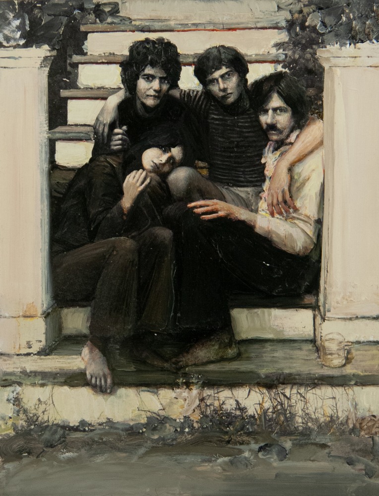 Gregory Gillespie Family Portrait, n.d. oil on wood 12 x 15 3/8 inches