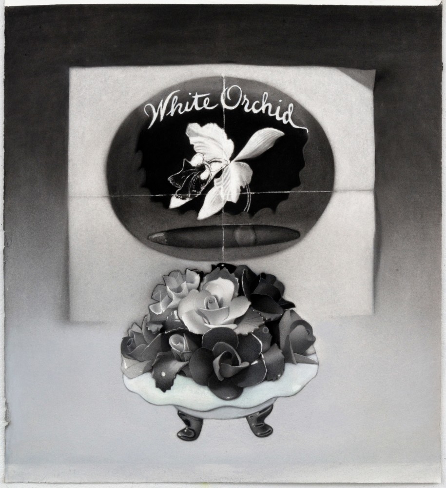 Susan Hauptman, Still Life, 2012, charcoal on paper, 31 1/2 x 28 inches