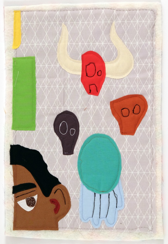 Michael C. Thorpe Eye Spy (from FV1 project), 2024 quilting cotton, batting, and thread 15 x 10 inches