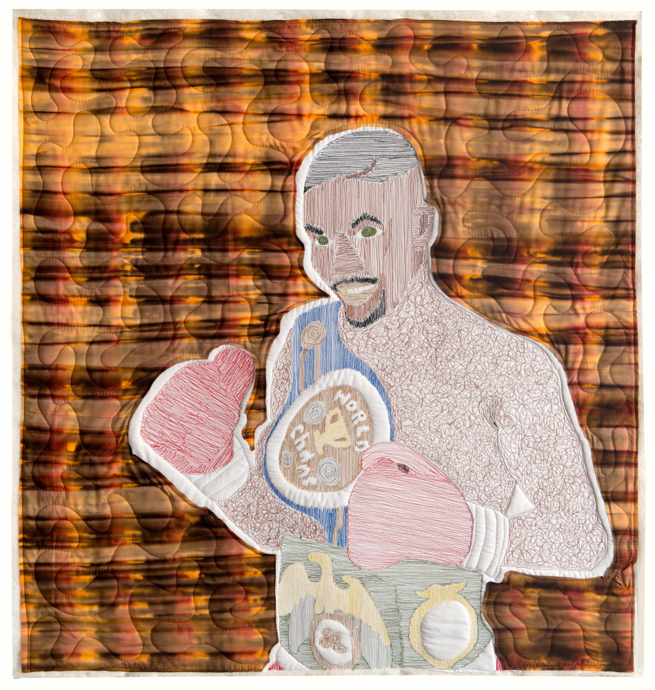 Michael C. Thorpe Someone who would def whoop yo ass, 2022 Textile, quilting cotton and thread 45 x 41 1/2 inches