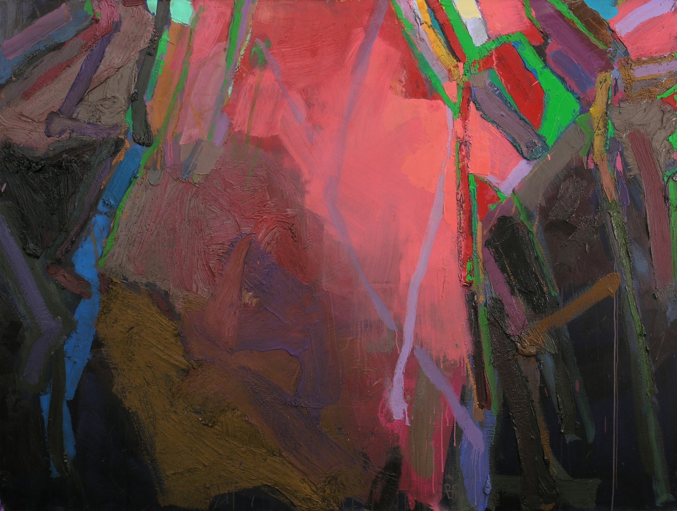 Brian Rutenberg Pine, Palm &amp; River 2, 2005 oil on linen 52 x 69 inches