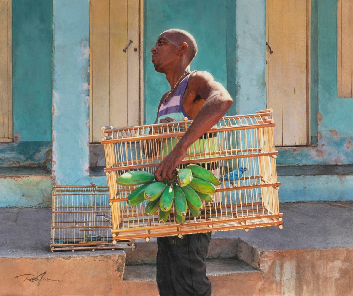 Rance Jones, Blue Bird, 2018, watercolor on paper, 21 x 25 inches