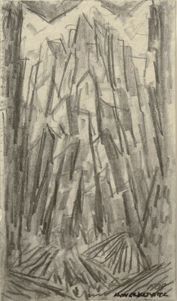 Abraham Walkowitz City Abstraction II, c. 1908 pencil on paper 5 x 2 7/8 inches