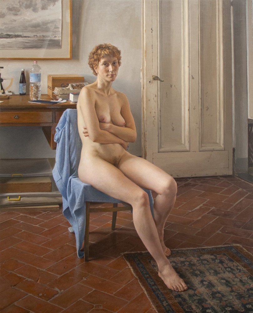 Richard Maury, With the Stones, 1999, oil on canvas on panel, 63 x 51 inches