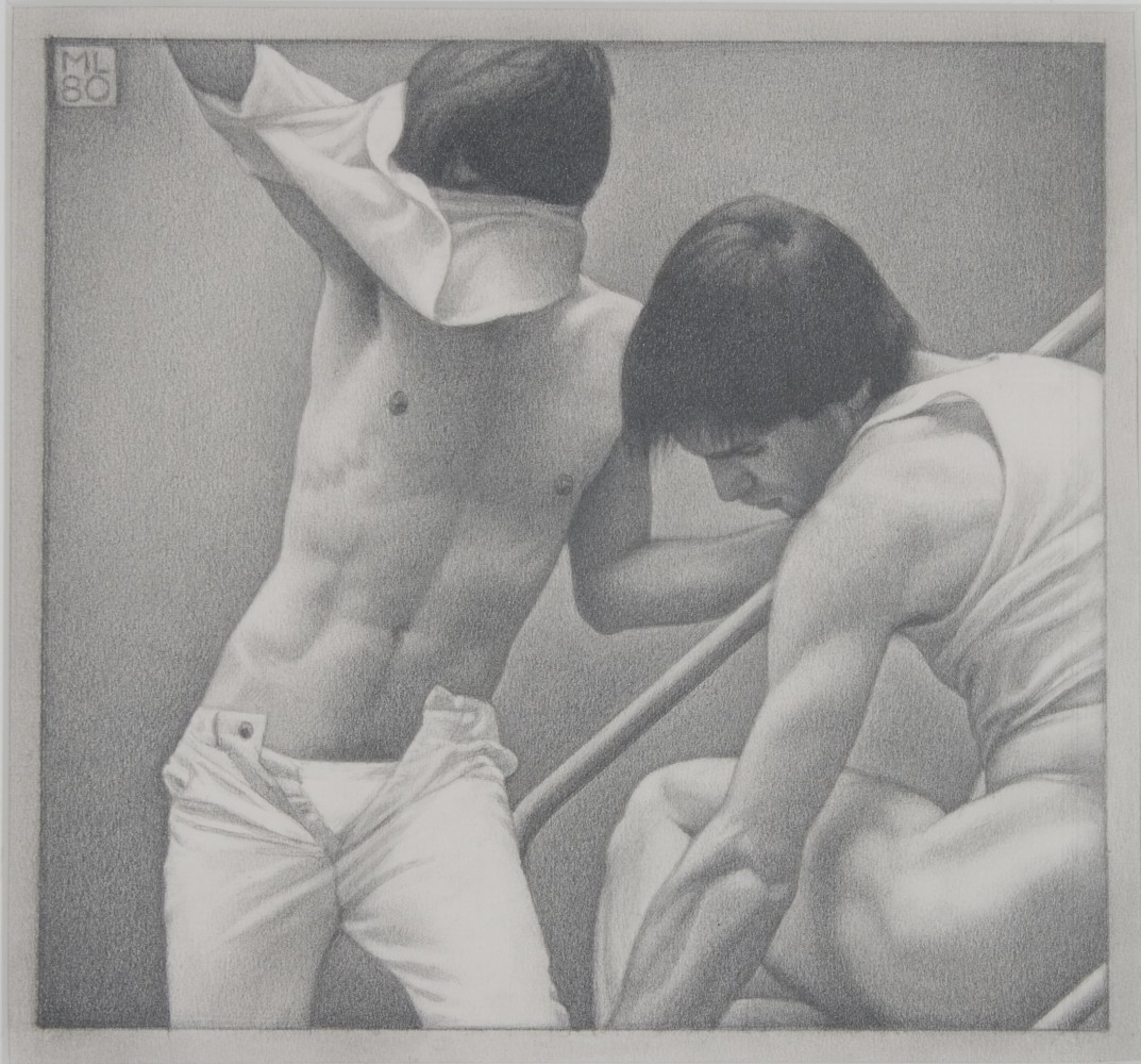 Michael Leonard, On the Steps I, 1980, graphite pencil on paper, 7 x 7 1/2 inches