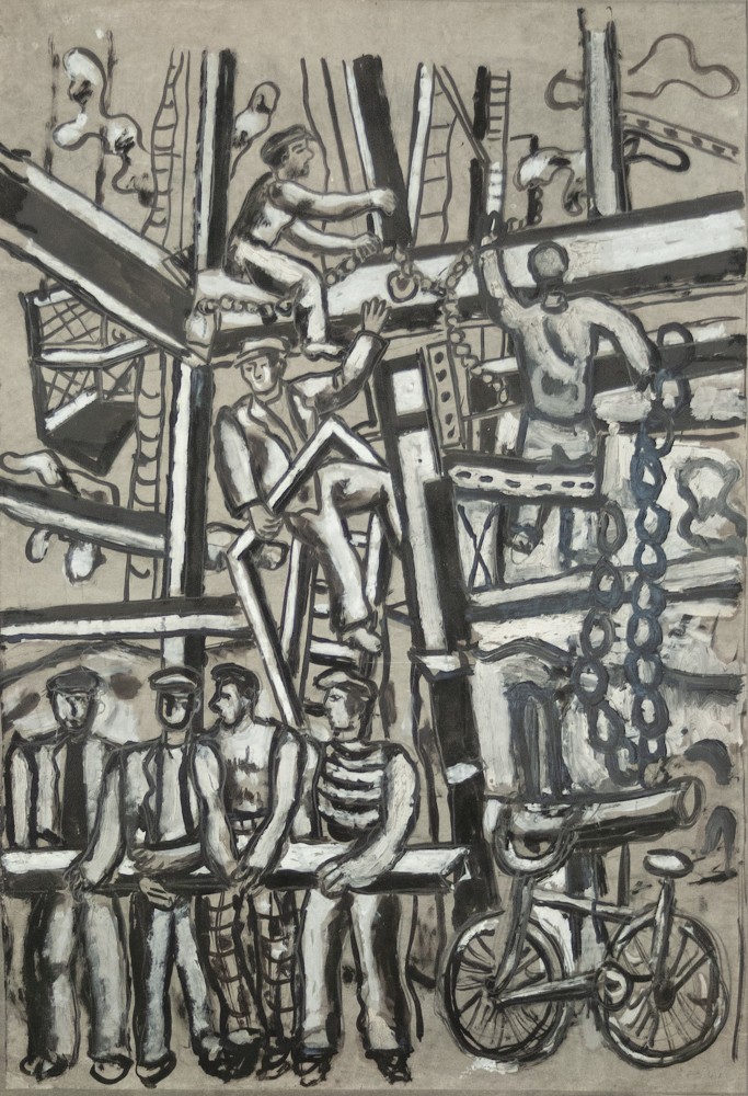 Fernand Leger Étude pour la Grande Tour, 1949 gouache, ink, oil, and pencil on paper 32 x 22 inches