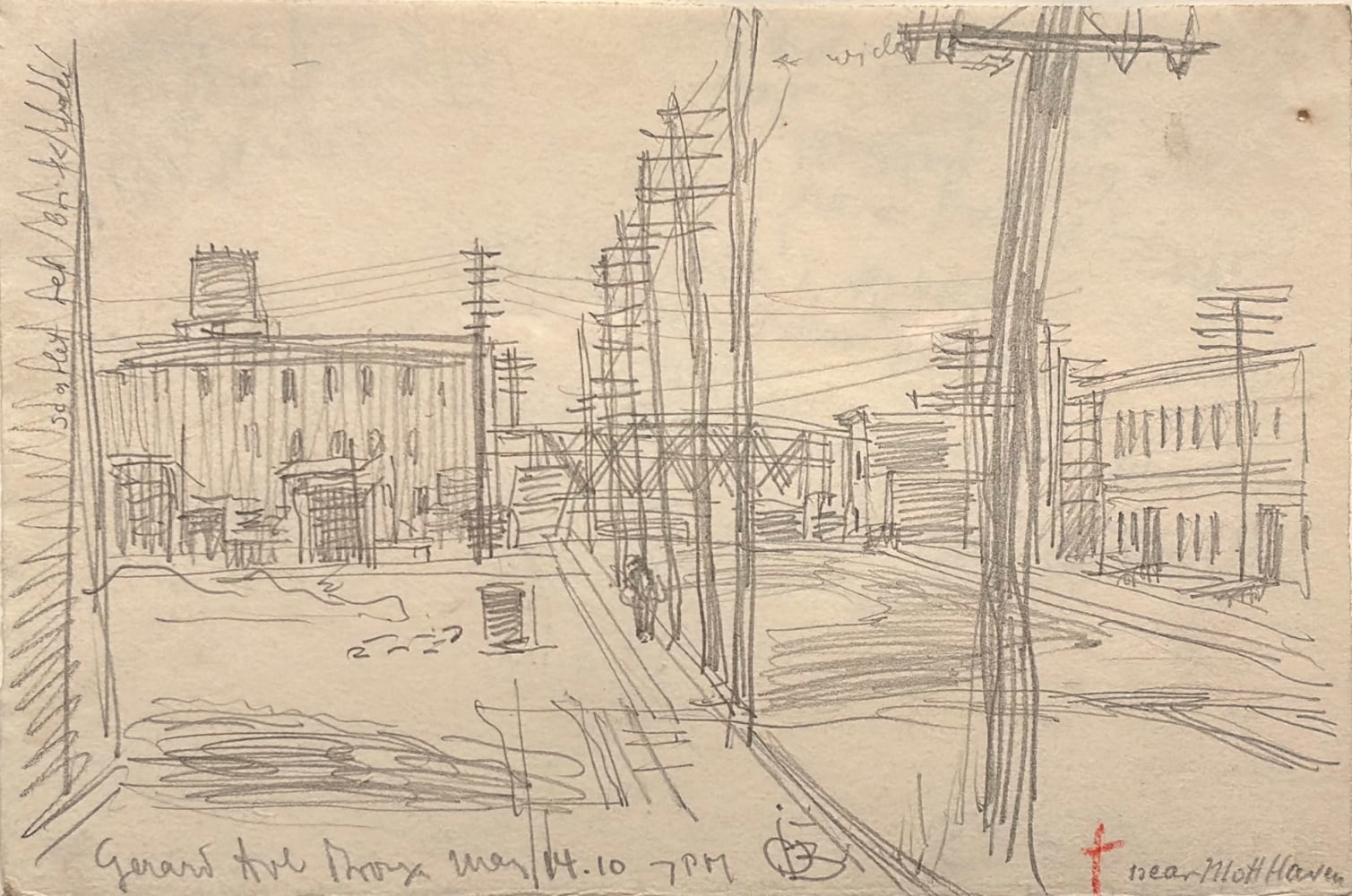 Oscar Bluemner Gerard Avenue, 1910 pencil on paper 5 x 7 1/4 inches
