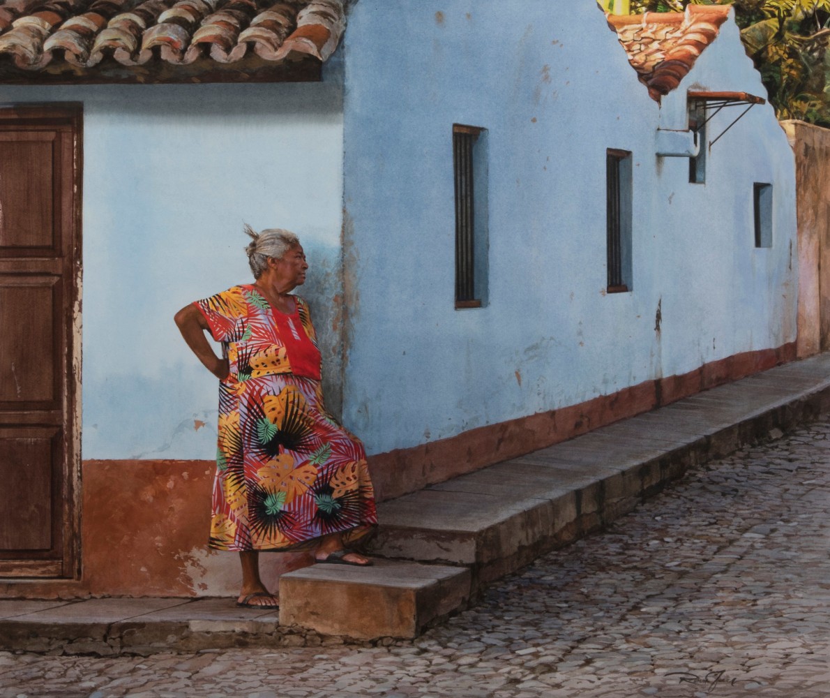 Rance Jones, Watchful Eye, 2018, watercolor on paper, 21 x 25 inches