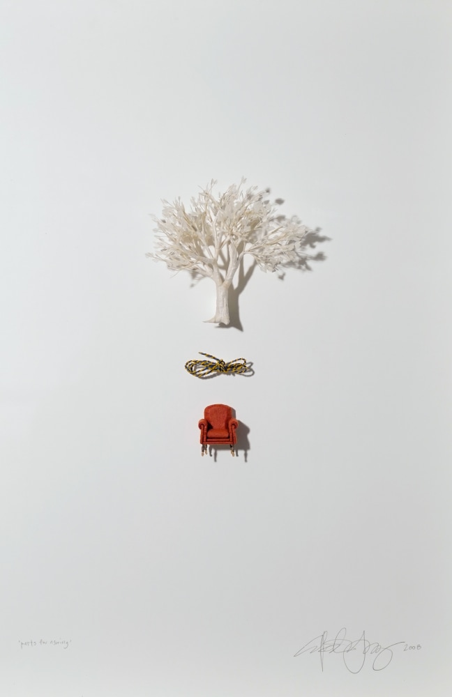 Cybèle Young, Parts for a Swing, 2008, Japanese paper construction, 20 3/4 x 16 1/2 x 3 1/4 inches