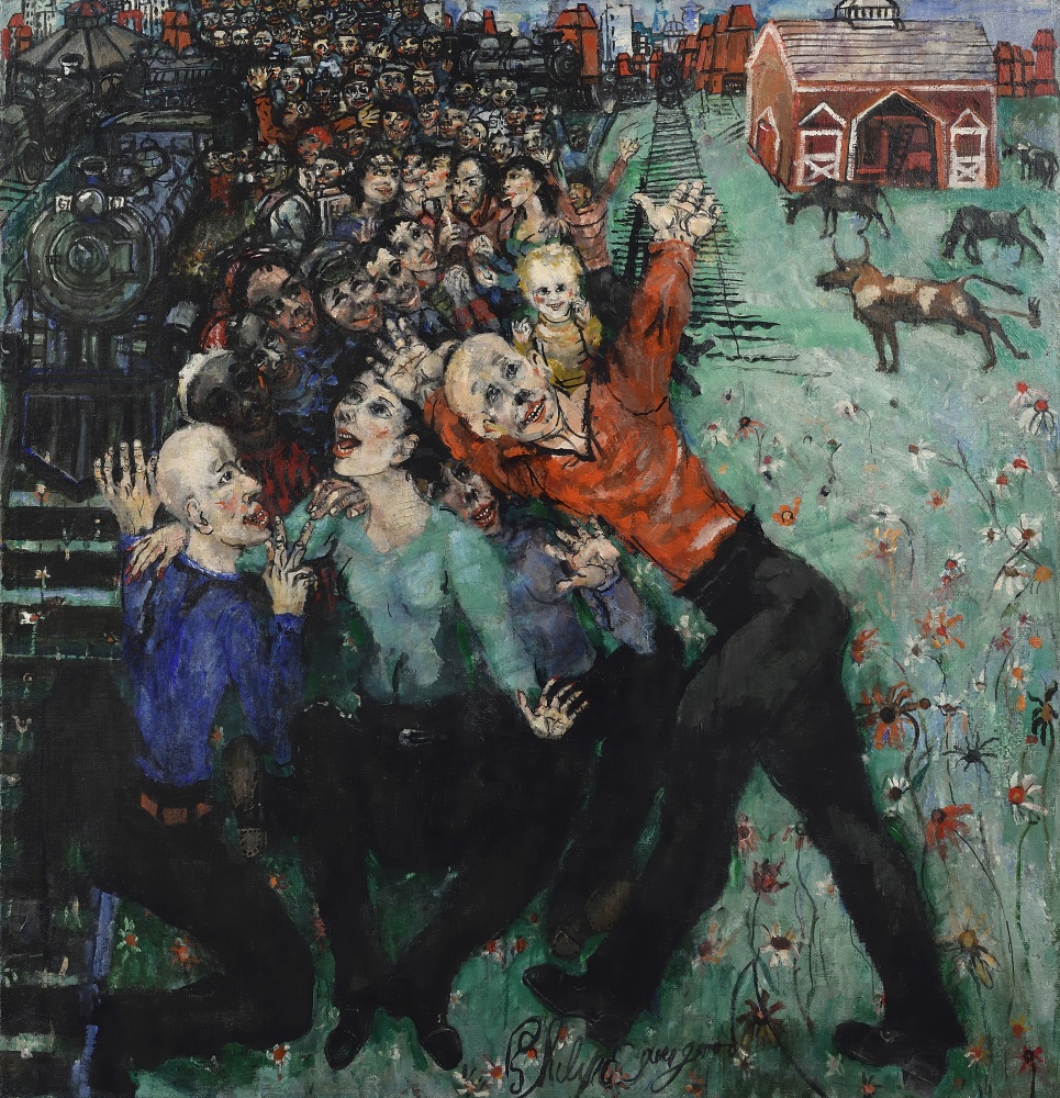 Philip Evergood, Workers Victory, 1948, oil on canvas on board, 49 3/4 x 48 inches