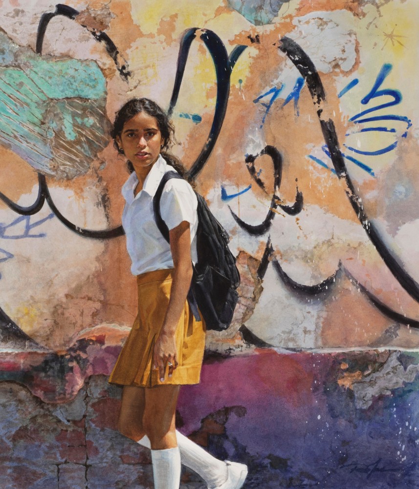 Rance Jones, Angel, 2020, watercolor on paper, 21 x 18 inches