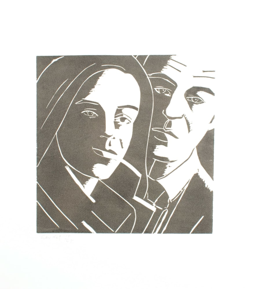 Alex Katz, A Tremor in the Morning: Ada and Alex, 1986, color woodcut, 20 x 20 inches