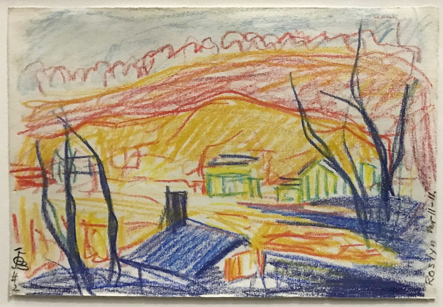 Oscar Bluemner Hempstead Harbor at Roslyn, 1911 crayon on paper 5 x 7 1/2 inches
