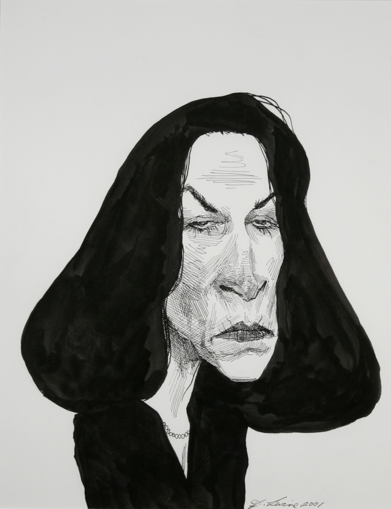 David Levine, Secretary of State - Florida Katherine Harris, 2001, ink on paper, 14 x 11 inches