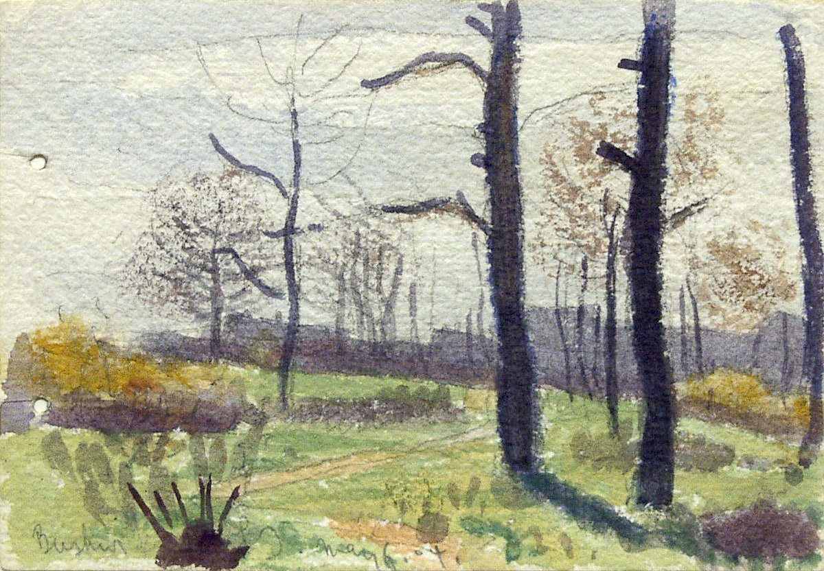 Oscar Bluemner Busher, NJ, May 6, 04, 1904 watercolor on paper 3 1/2 x 5 inches