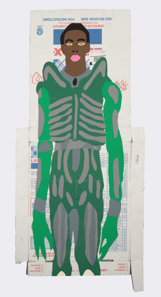 Michael C. Thorpe Nigga from Alien, 2022 Cardboard, paper 55 ¼ x 30 inches