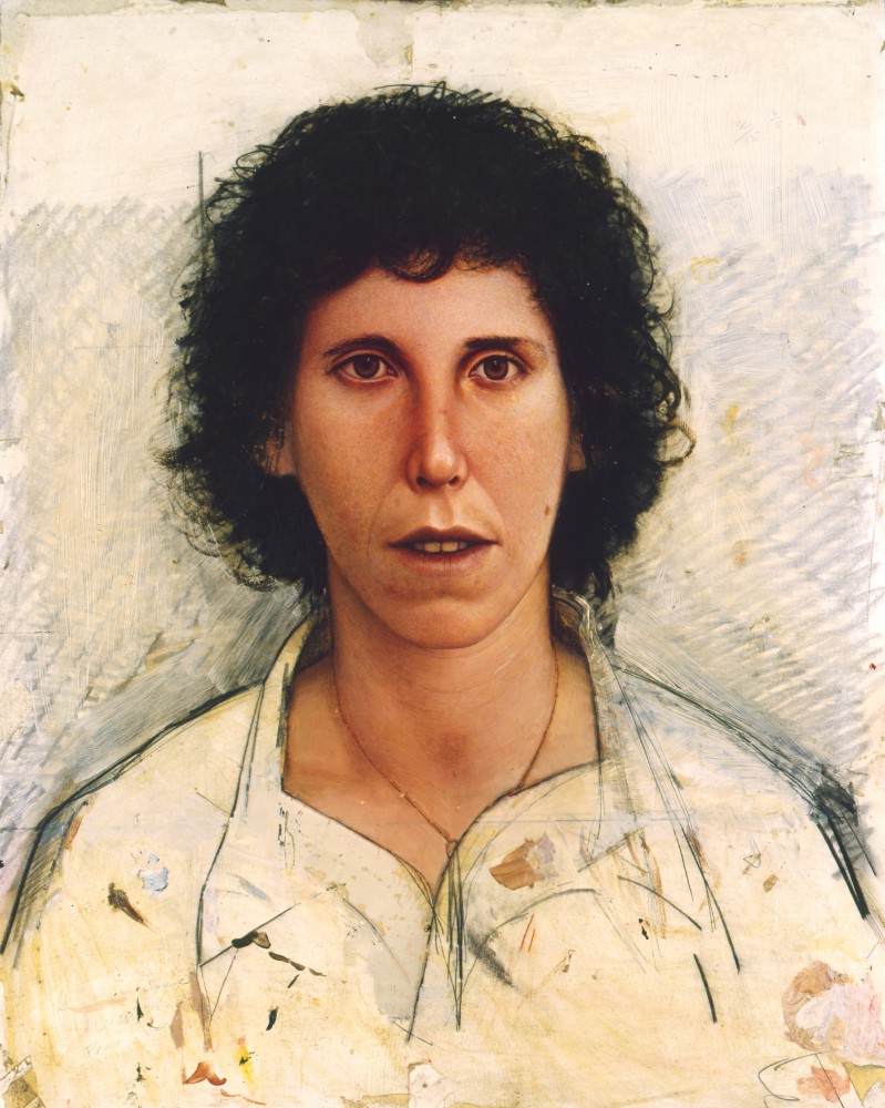 GREGORY GILLESPIE Head of Peg, 1979-80 oil on graphite on paper mounted to panel 24 x 19 1/8 inches