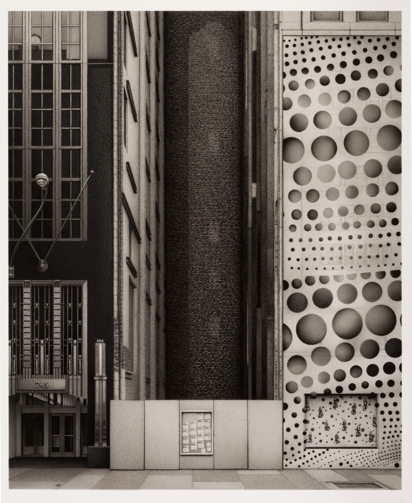 Anthony Mitri Southern Exposure, 745 Fifth Avenue, Manhattan, 2015 charcoal on paper 18 1/4 x 15 inches