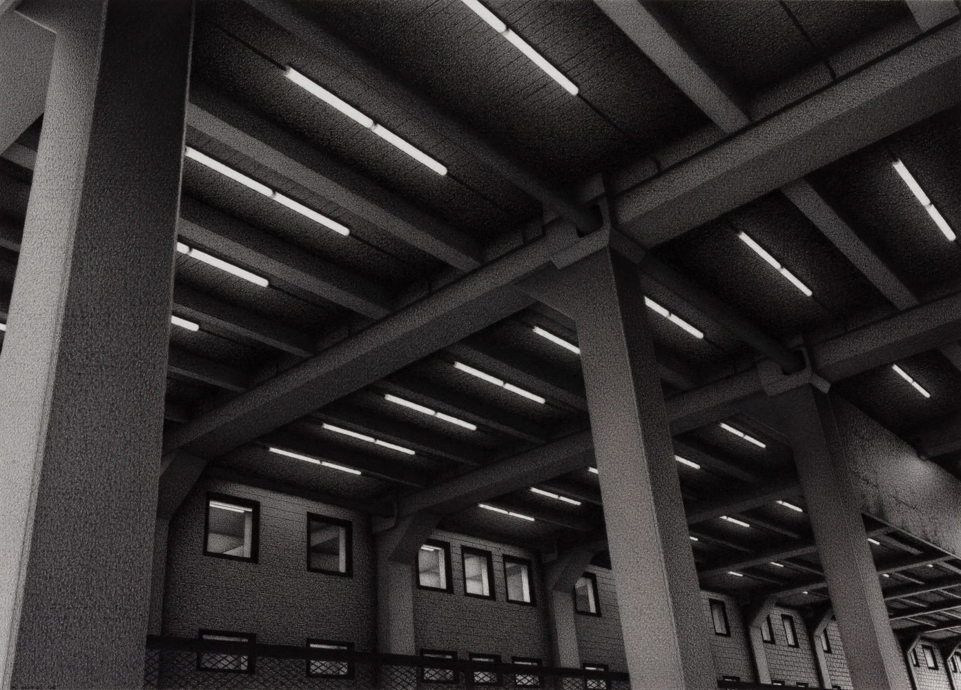 ANTHONY MITRI High Line Park, New York City, 2016 charcoal on paper 10 3/4 x 15 inches