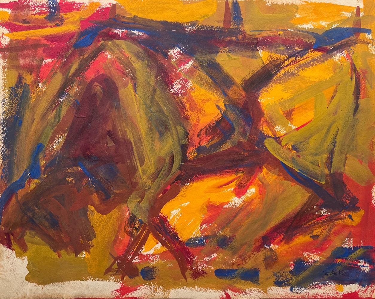 Elaine de Kooning Untitled (Bull), c. 1957-58 gouache on wove paper 18 1/2 x 23 inches