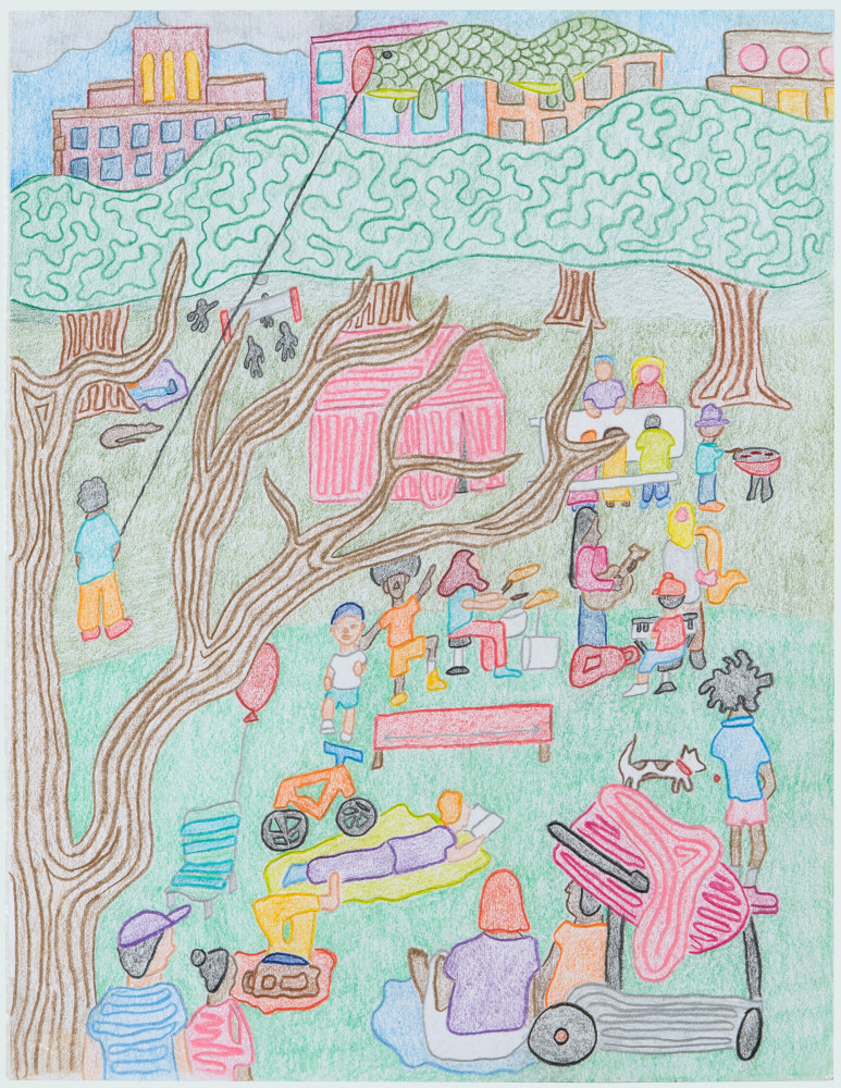 Michael C. Thorpe Prospect Park, 2022 Paper color pencil 11 x 8 1/2 inches