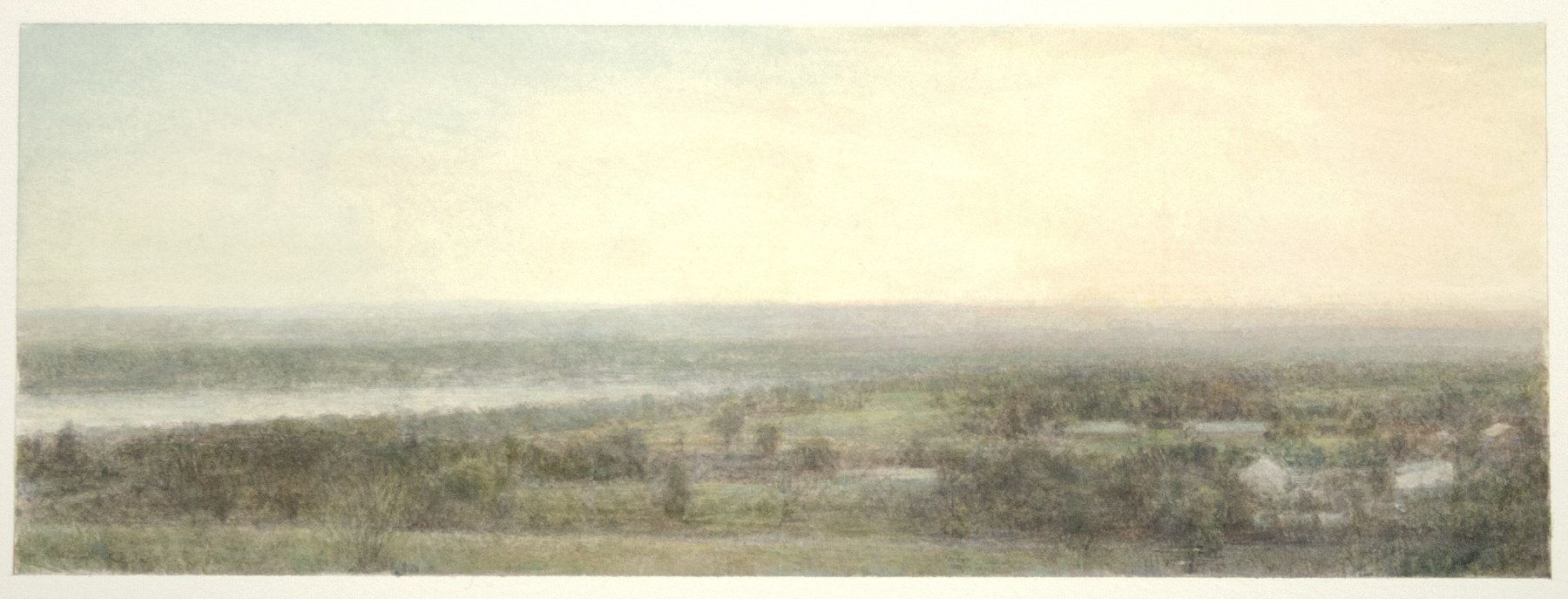 Robert Bauer Sakonnet River, 2021 tempera image: 4  x 11 inches on paper: 7  x 14 inches