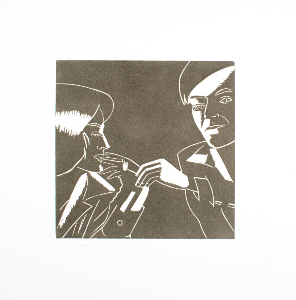 Alex Katz, A Tremor in the Morning: Carter and Phyllis, 1986, color woodcut, 20 x 20 inches