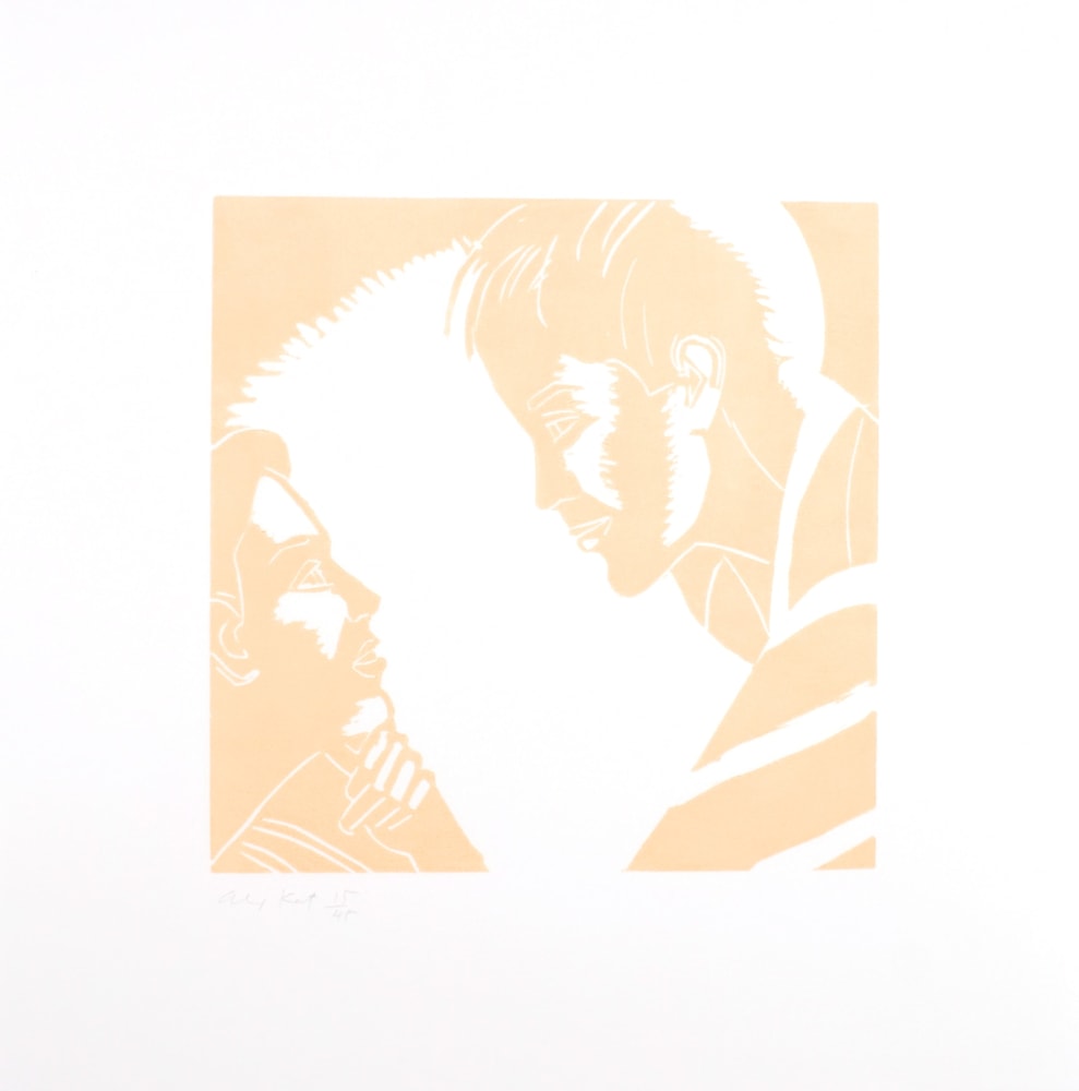 Alex Katz, A Tremor in the Morning: Jennifer and Eric, 1986, color woodcut, 20 x 20 inches