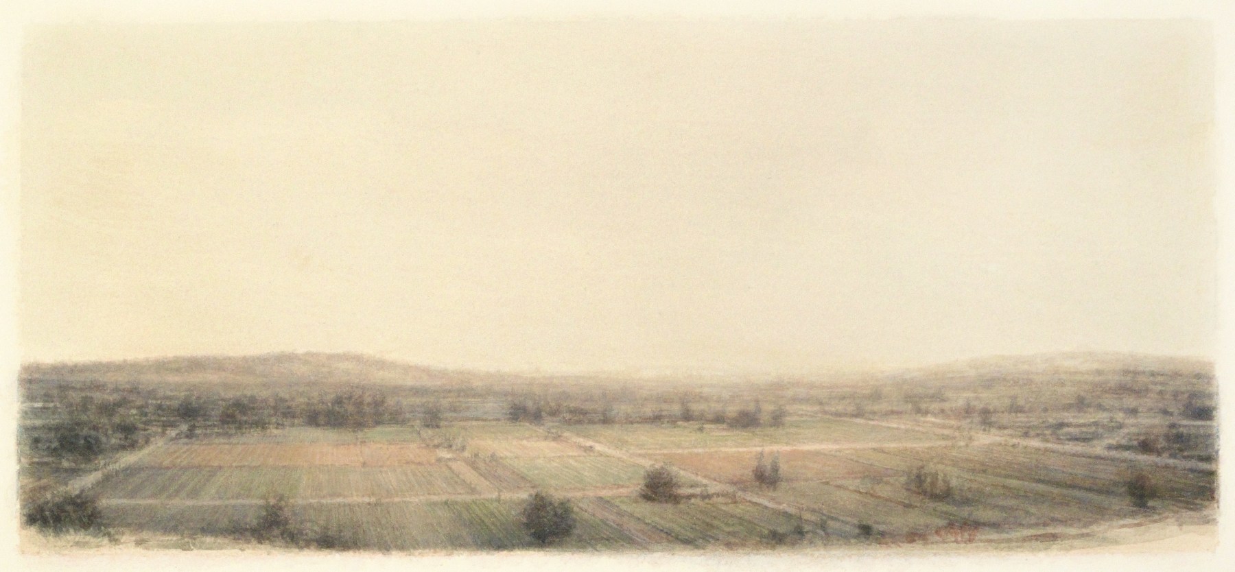 Robert Bauer Landscape, 2016, tempera on paper, 13 1/2 x 18 3/4 inches